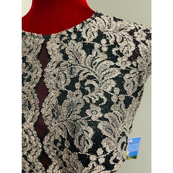 MORGAN & CO sz 9 M black gold sleeveless formal maxi party dress NWT b78 - Picture 5 of 10